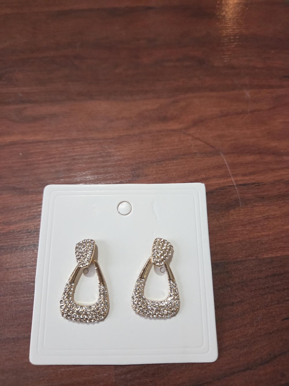 Gold-Tone Statement Drop Earrings New
